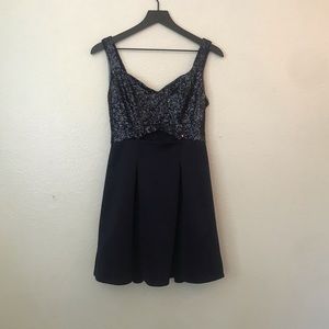 Navy sequin cocktail dress